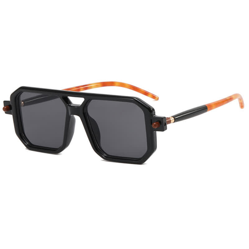 Double Bridges Square Frame Sunglasses