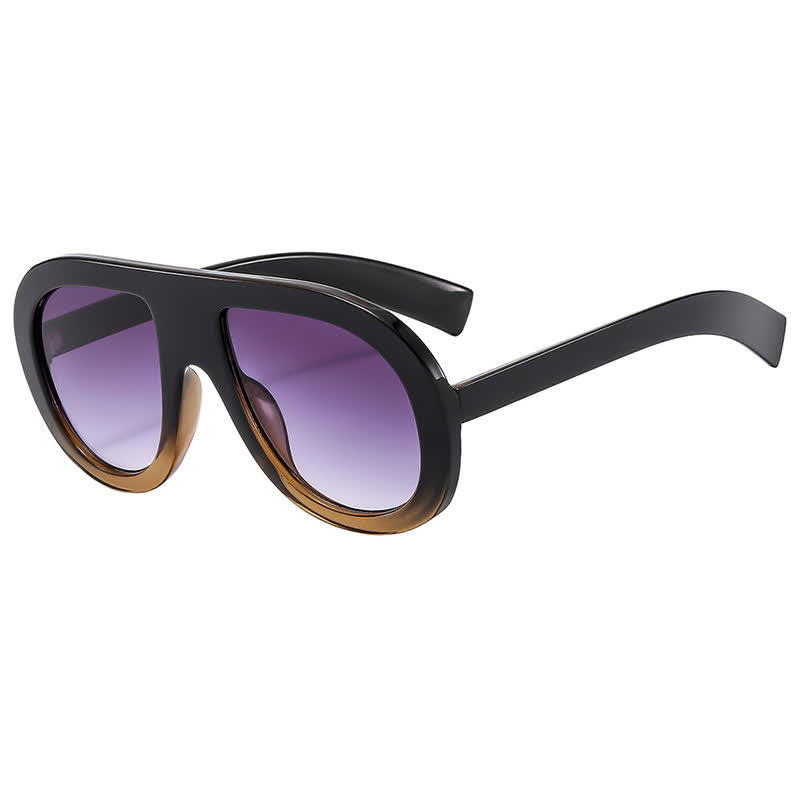 Oversized Frame Hipster Aviator Sunglasses