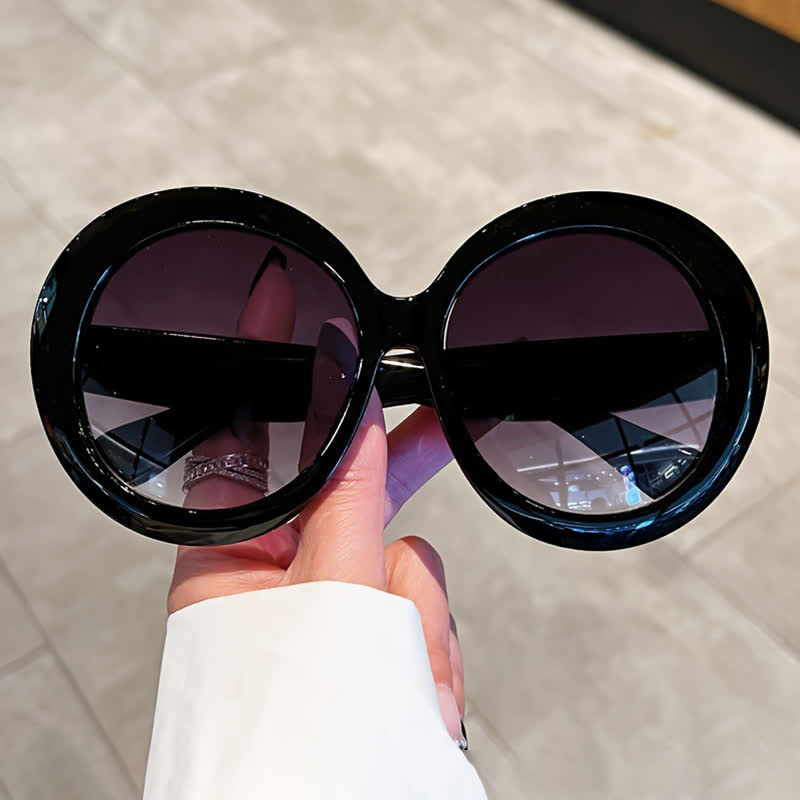 Round Frame Hipster Oversized Sunglasses