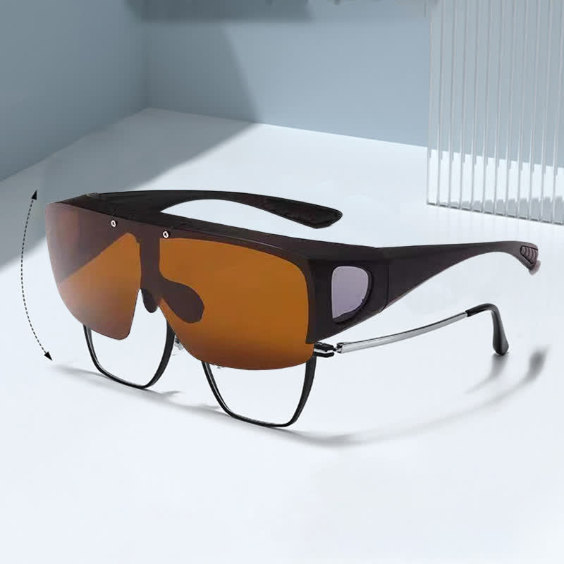 Fit Over Glasses Clip-On Lenses Polarized Sunglasses for Driving&Cycling