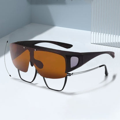 Fit Over Glasses Clip-On Lenses Polarized Sunglasses for Driving&Cycling