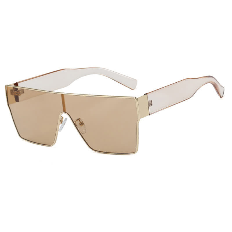 One-piece Square Frame Oversized Sunglasses