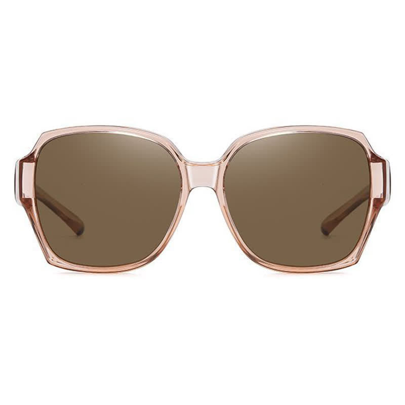 Square Frame Polarized Driving Sunglasses Fit Over Glasses for Nearsighted People