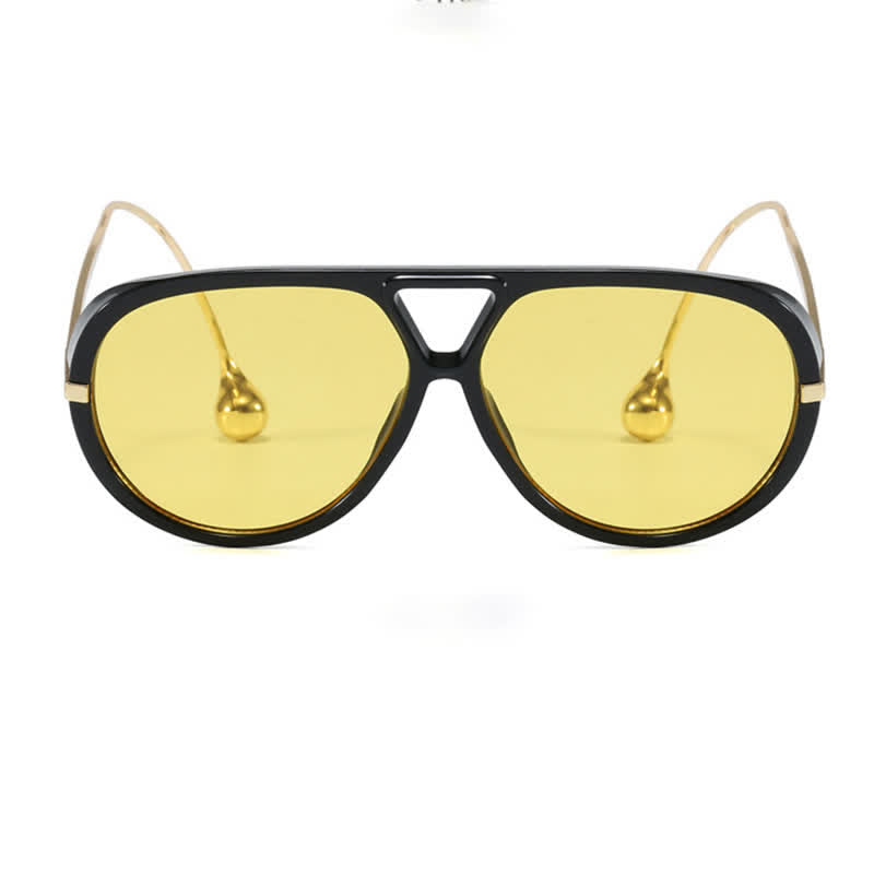 Double Bridges Metal Temples Aviator Sunglasses