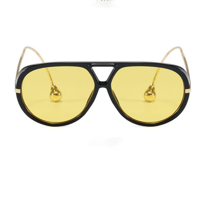 Double Bridges Metal Temples Aviator Sunglasses