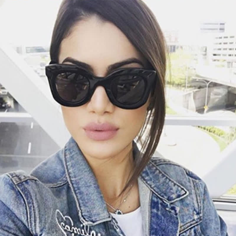 Vintage Square Frame Oversized Sunglasses
