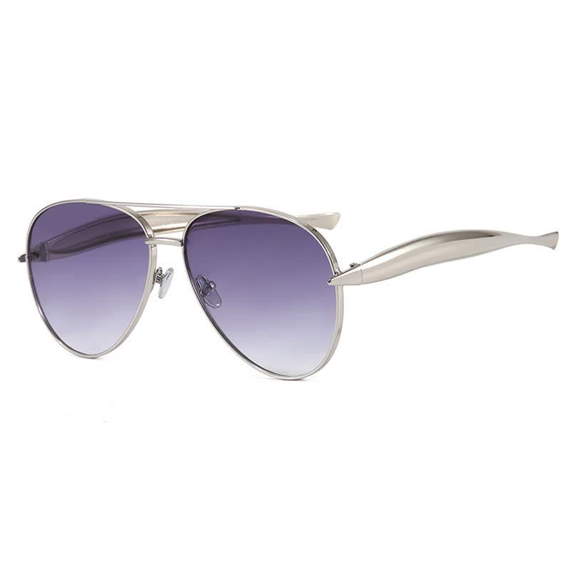 Vintage Double Bridges Aviator Frame Sunglasses