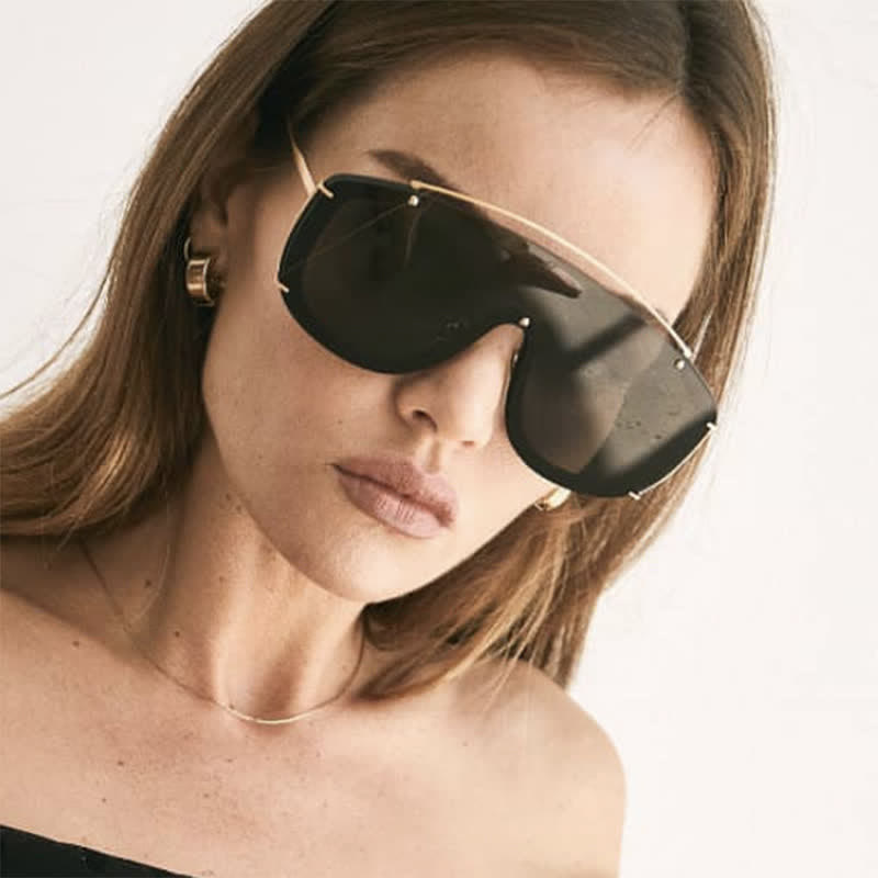 One-piece Oversized Aviator Sunglasses