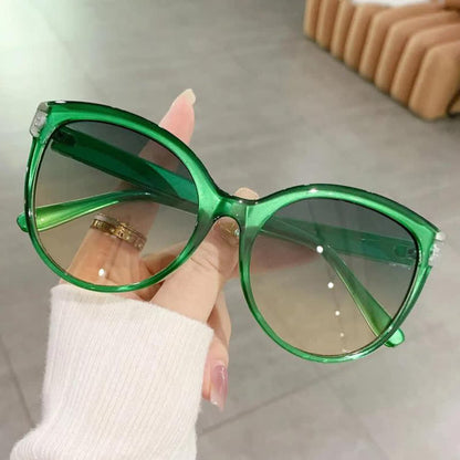 Cat-Eye Oversized Frame Hipster Sunglasses