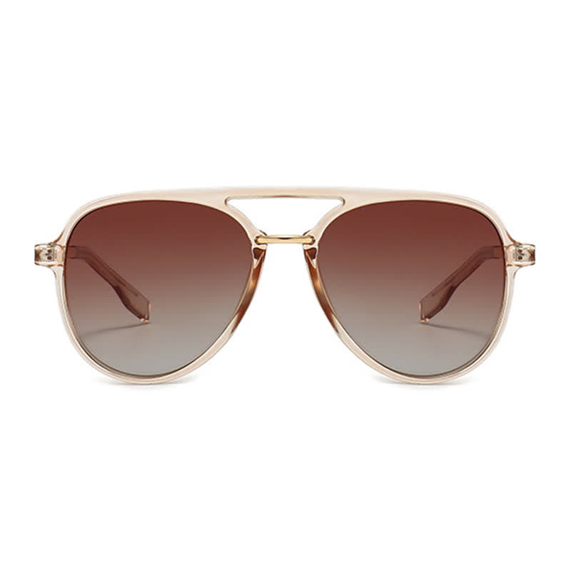 Double Bridges Polarized Aviator Sunglasses
