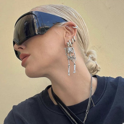 One-piece Lens Oversized Wrap Around Futuristic Sunglasses For Outdoor Sports