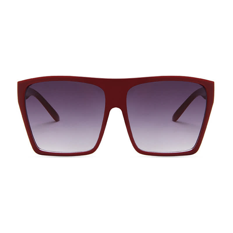 Flat Top Oversized Square Frame Fashion Sunglasses