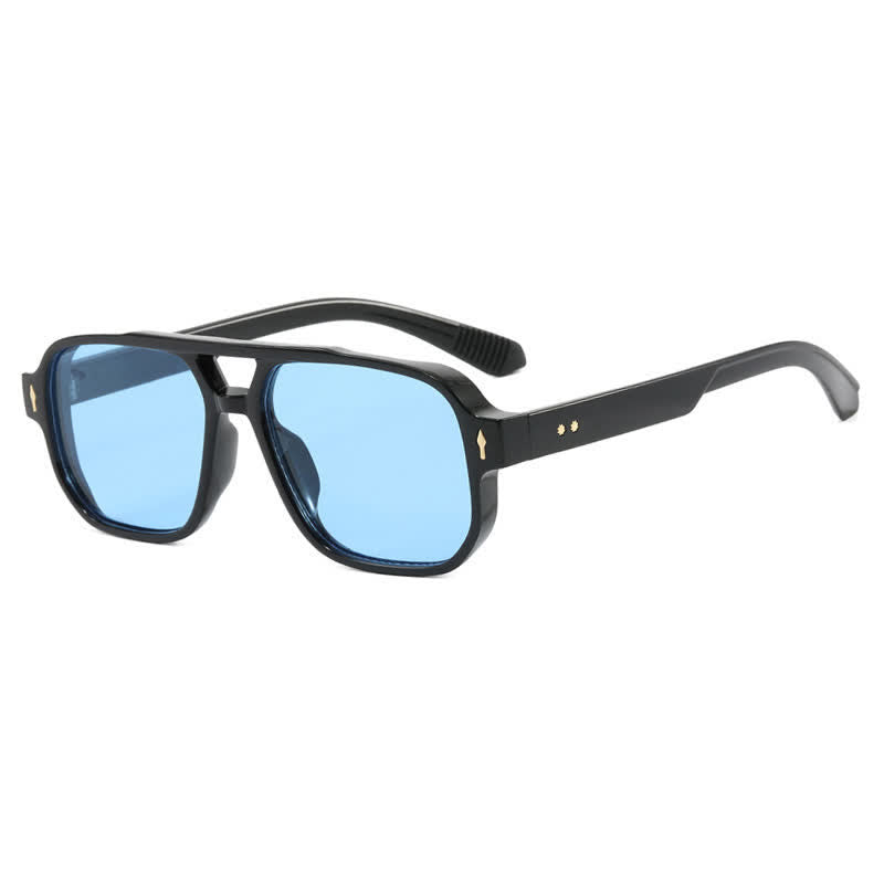 Square Frame Double Bridges Vintage Sunglasses