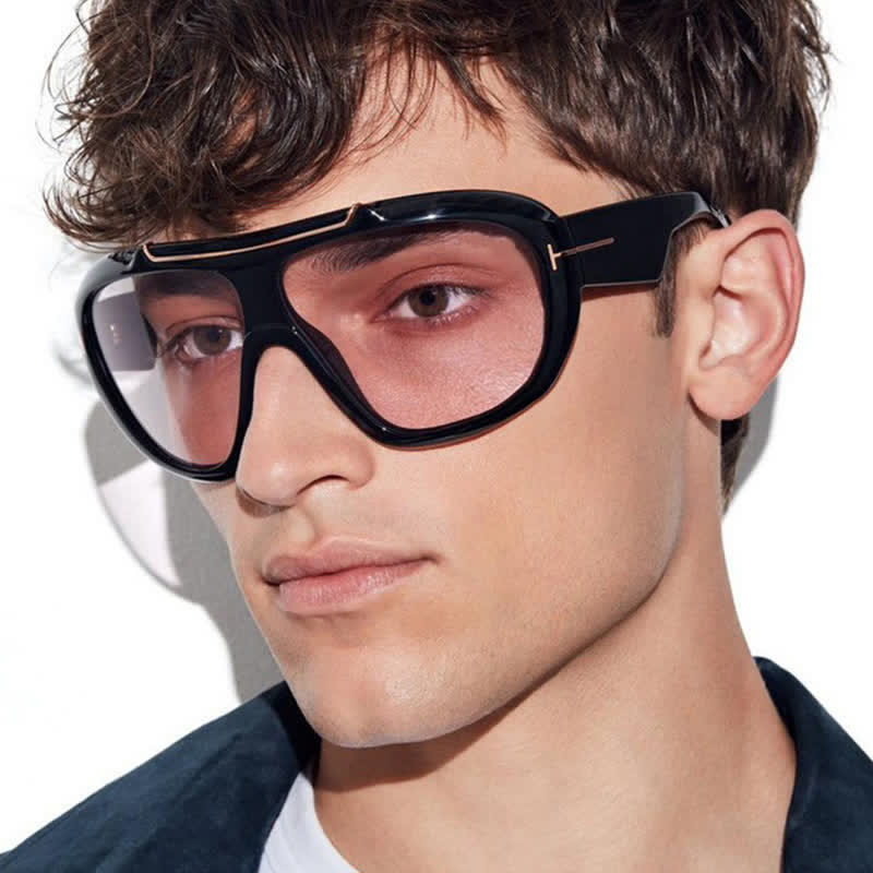 'T' Design Oversized Aviator Sunglasses