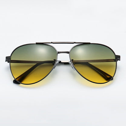 Double Bridges Polarized Photochromic Aviator Sunglasses for Driving-2