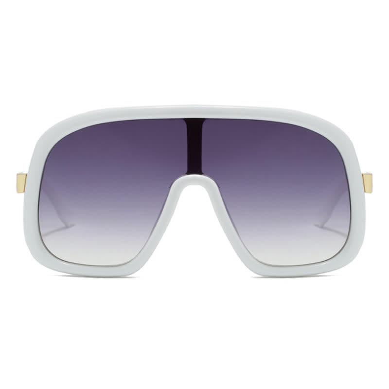 Flat Top Double Bridges Oversized Trendy Aviator Sunglasses