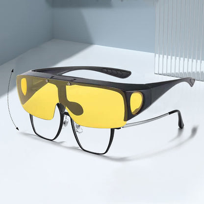 Fit Over Glasses Clip-On Lenses Polarized Sunglasses for Driving&Cycling