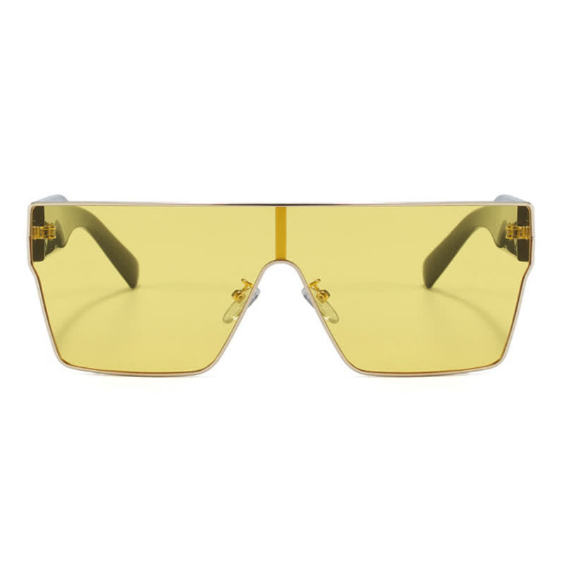 One-piece Square Frame Oversized Sunglasses