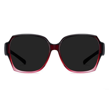 Square Frame Polarized Driving Sunglasses Fit Over Glasses for Nearsighted People