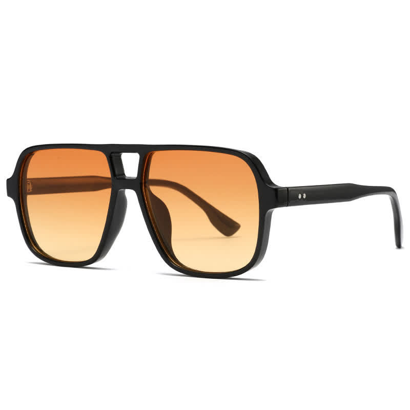 Double Bridges Square Frame Vintage Sunglasses