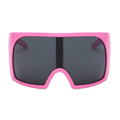 One-piece Lens Oversized Wrap Around Futuristic Sunglasses For Outdoor Sports