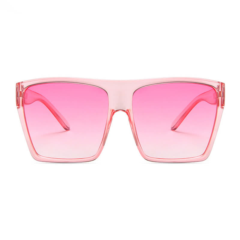 Flat Top Oversized Square Frame Fashion Sunglasses