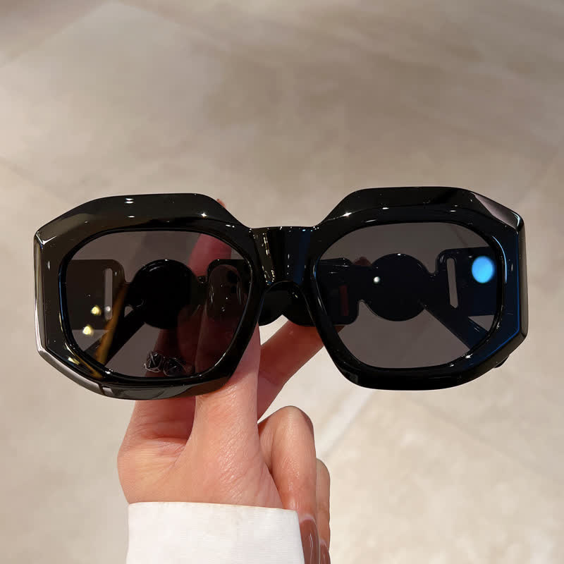 Trendy Geometric Thick Frame Sunglasses