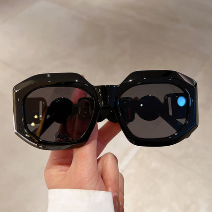 Trendy Geometric Thick Frame Sunglasses