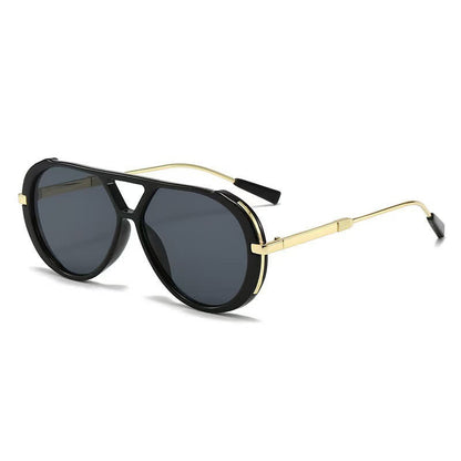 Double Bridges Tortoiseshell Oval Frame Sunglasses