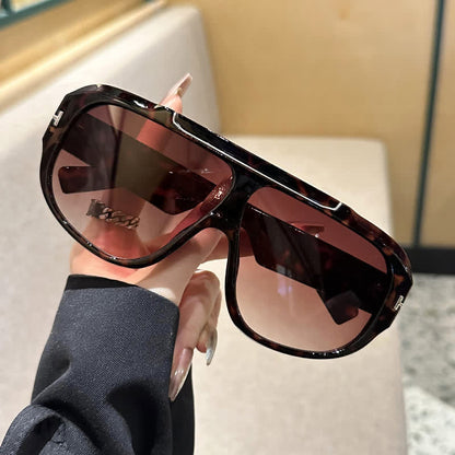 'T' Design Oversized Aviator Sunglasses