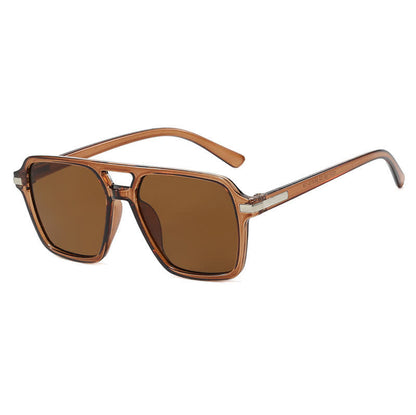 Square Frame Double Bridges Classic Sunglasses