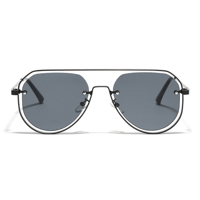 Vintage Double Bridges Hollow-out Aviator Sunglasses