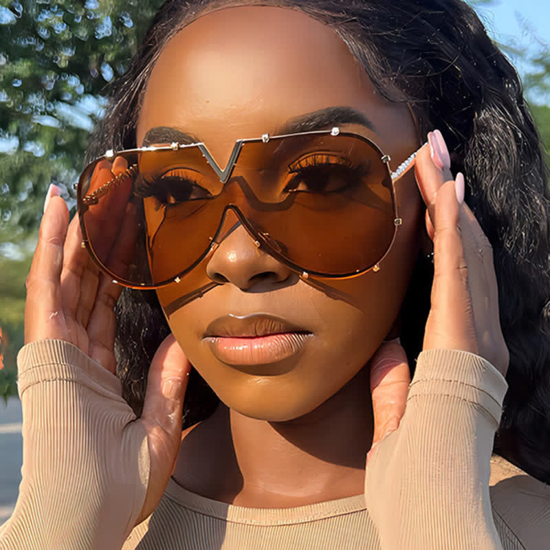 'V' Design Hipster Aviator Sunglasses