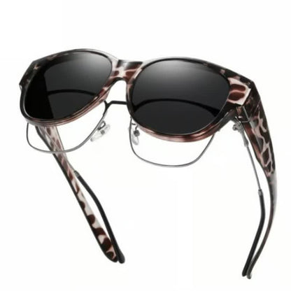 Polarized Round Frame Driving Sunglasses Fit Over Glasses for Women Men
