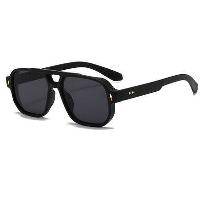 Square Frame Double Bridges Vintage Arrow Sunglasses