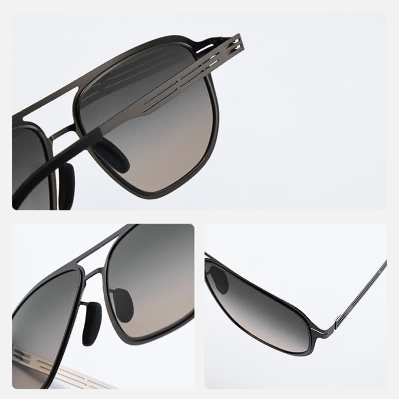 Double Bridges Polarized Lightweight Aviator Sunglasses for Driving
