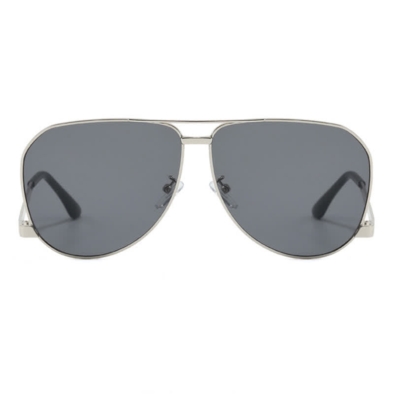 Double Bridges Metal Temples Aviator Sunglasses