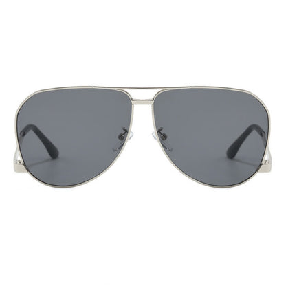 Double Bridges Metal Temples Aviator Sunglasses