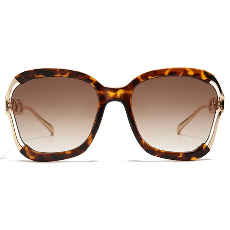 Fashion Square Chain Temples Oversized Sunglasses