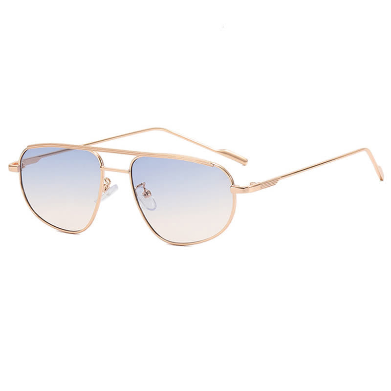 Double Bridges Hipster Aviator Sunglasses