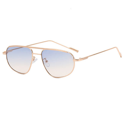Double Bridges Hipster Aviator Sunglasses