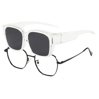 Fit Over Glasses Square Frame Polarized Sunglasses for Women Men