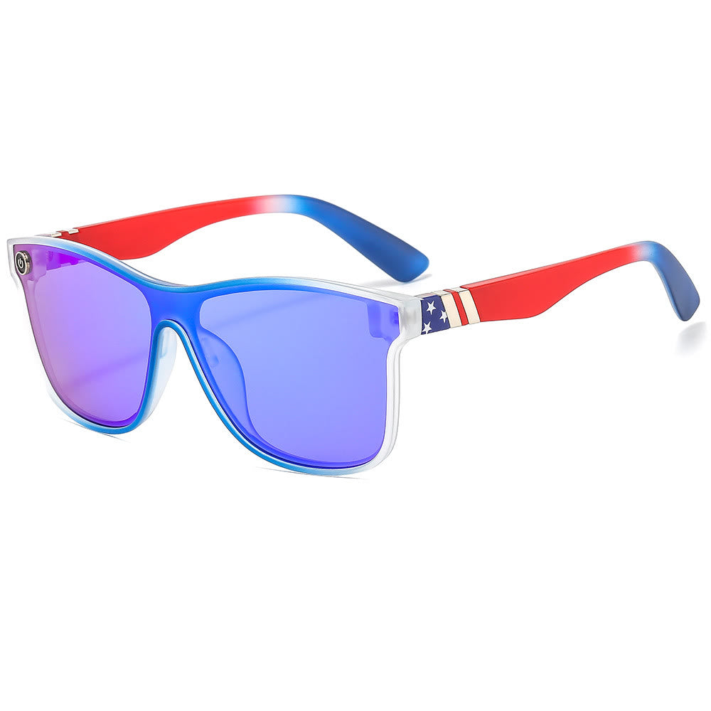 Women's Streamlined Sunglasses, Summer Personality Coating Gradient Reflective Oversized Sunglasses