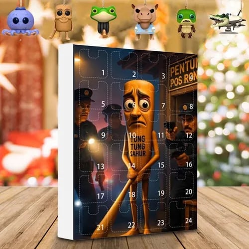 🔥Last Day 70% OFF - 🎁Tung Tung Tung Sahur Italian Brainrot Countdown 24Days Advent Calendar