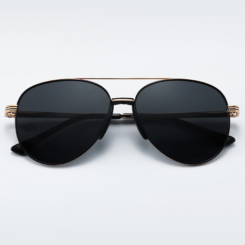 Double Bridges Hipster Polarized Photochromic Aviator Sunglasses