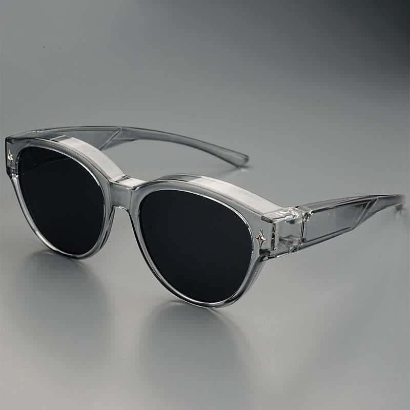 Fit Over Glasses Cat-Eye Star Decor Polarized Sunglasses
