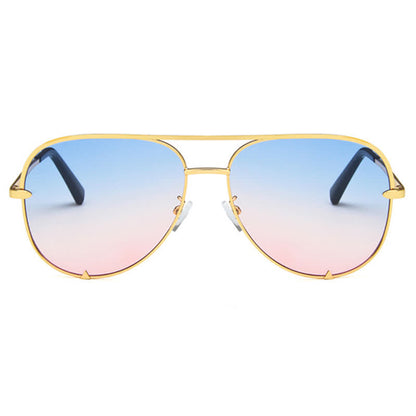 Vintage Double Bridges Aviator Frame Sunglasses For Driving