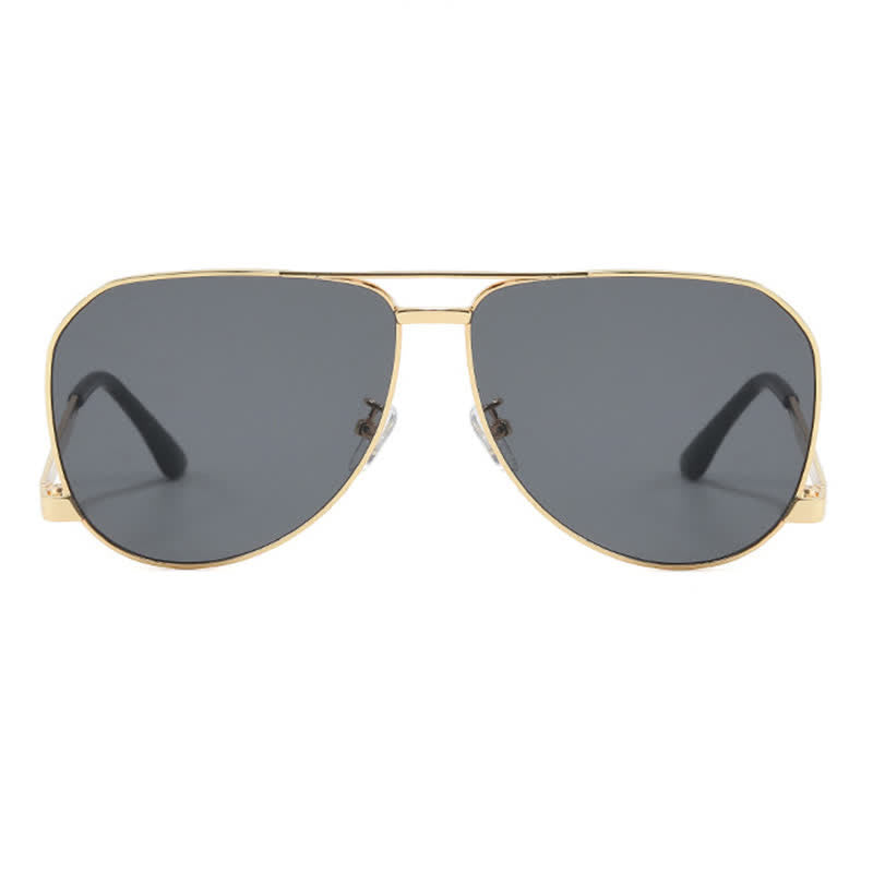 Double Bridges Metal Temples Aviator Sunglasses