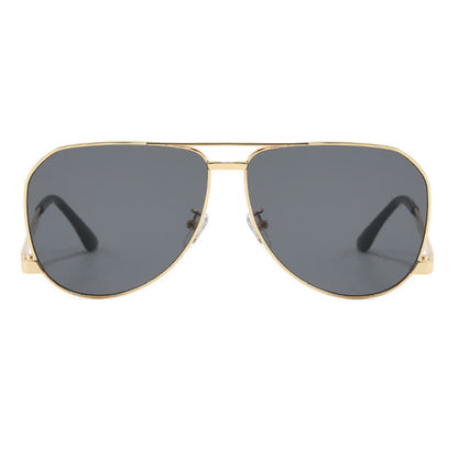 Double Bridges Metal Temples Aviator Sunglasses