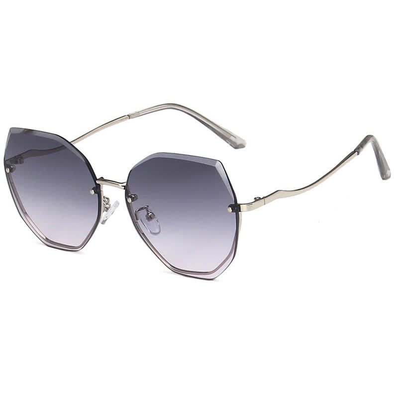 Geometric Rimless Tinted Sunglasses